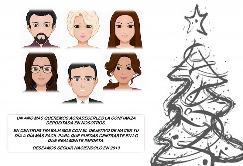 Asesoría Fiscal Centrum, en Carabanchel les desea unas Felices Fiestas y un Próspero 2019